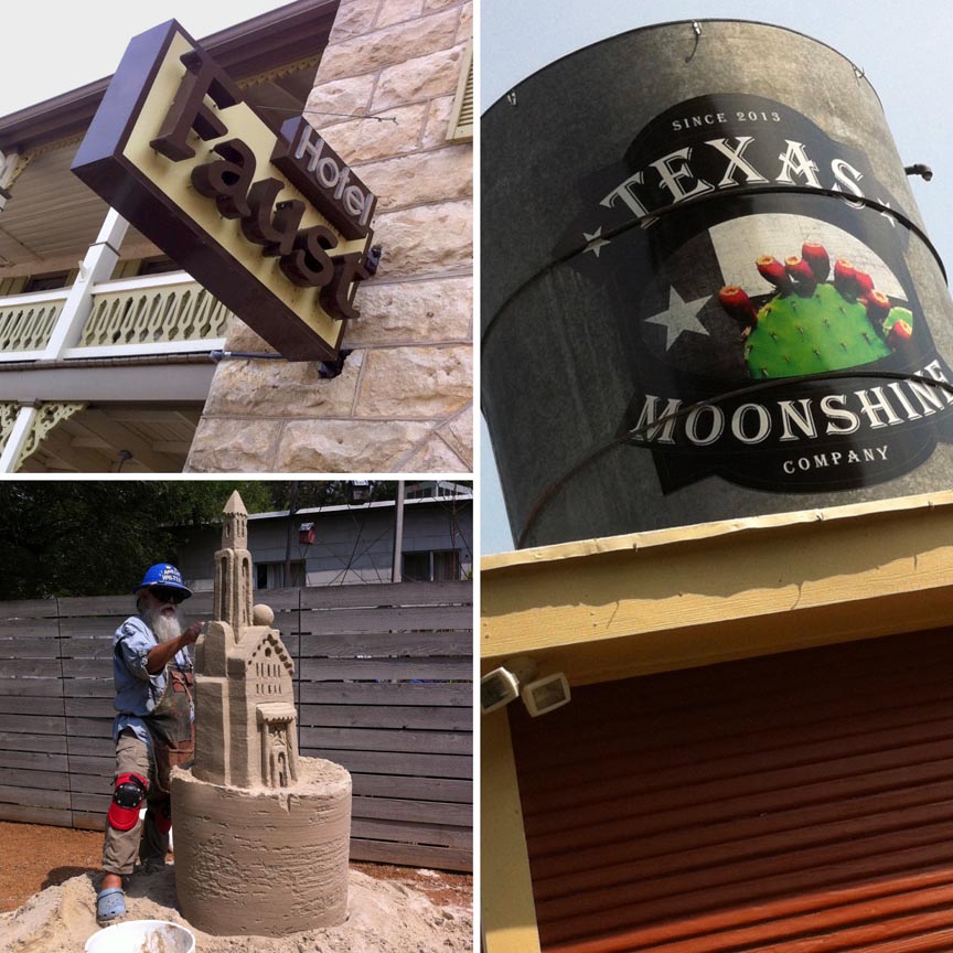 Comfort Texas lives up to its name. The Hotel Faust (Giles), sandcastles and moonshine.