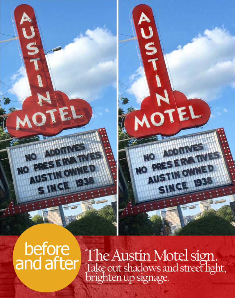 Before and After Austin Motel.